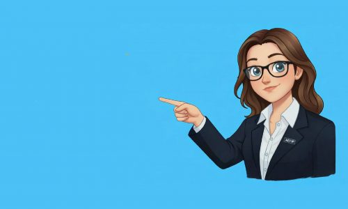mujer señalando a la derecha